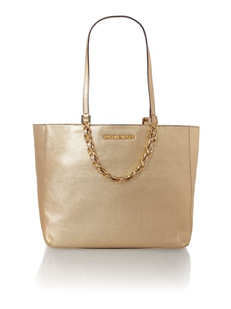 michael kors gold tote handbags